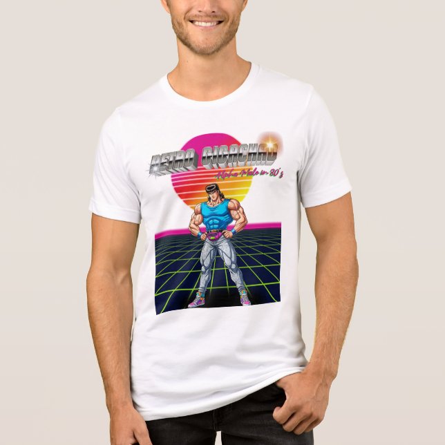 Retro Gigachad  Tri-Blend Shirt (Vorderseite)