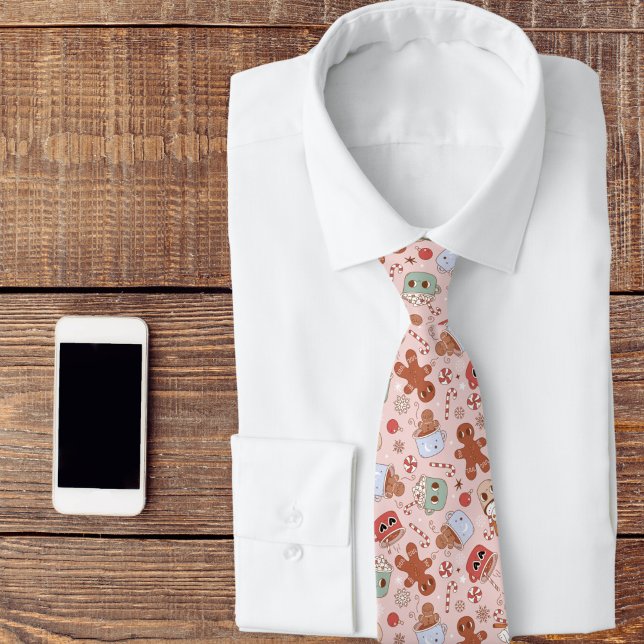 Retro Gingerbread Man Candy Cane Krawatte (Von Creator hochgeladen)