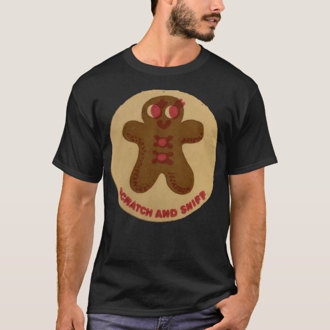 Retro Gingerbread Man Scratch and Sniff T-Shirt (Vorderseite)