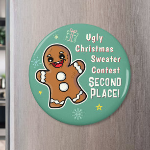 Retro Gingerbrett Ugly Xmas Sweater Contest 2. Magnet