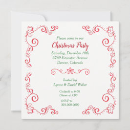 Retro Gingerbrot Candy Cane Border Holiday Party Einladung