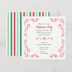 Retro Gingerbrot Candy Cane Border Holiday Party Einladung
