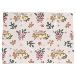 Retro Gingerbrot Cookies und Tee Weihnachten Große Geschenktüte