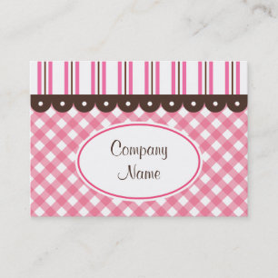 Retro Gingham Business Cards Visitenkarte