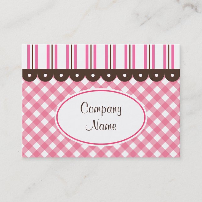 Retro Gingham Business Cards Visitenkarte (Vorderseite)
