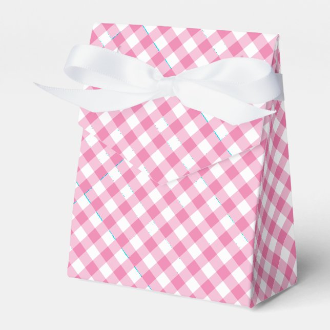 Retro-Gingham Fuchsia-Rosa Geschenkschachtel (Vorderseite)