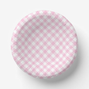 Retro-Gingham Hellrosa Pappteller