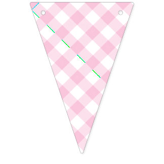 Retro-Gingham Hellrosa Wimpelkette