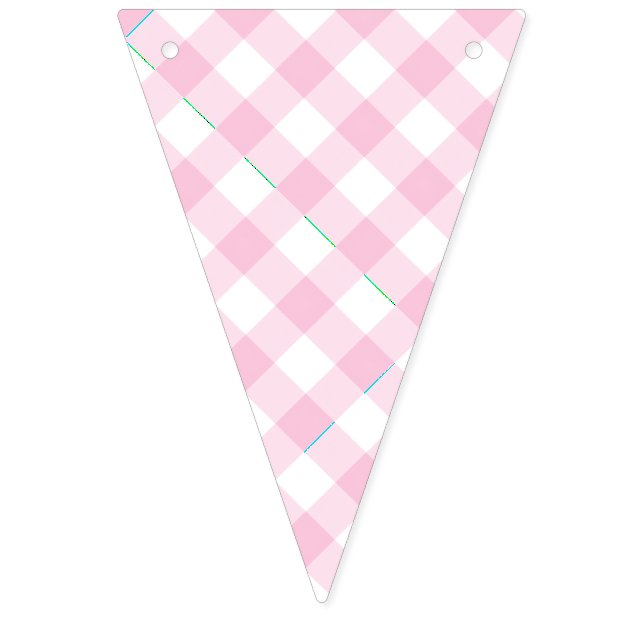 Retro-Gingham Hellrosa Wimpelkette (Erste Fahne)