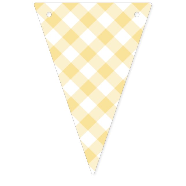 Retro-Gingham Kanariengelb Wimpelkette (Erste Fahne)