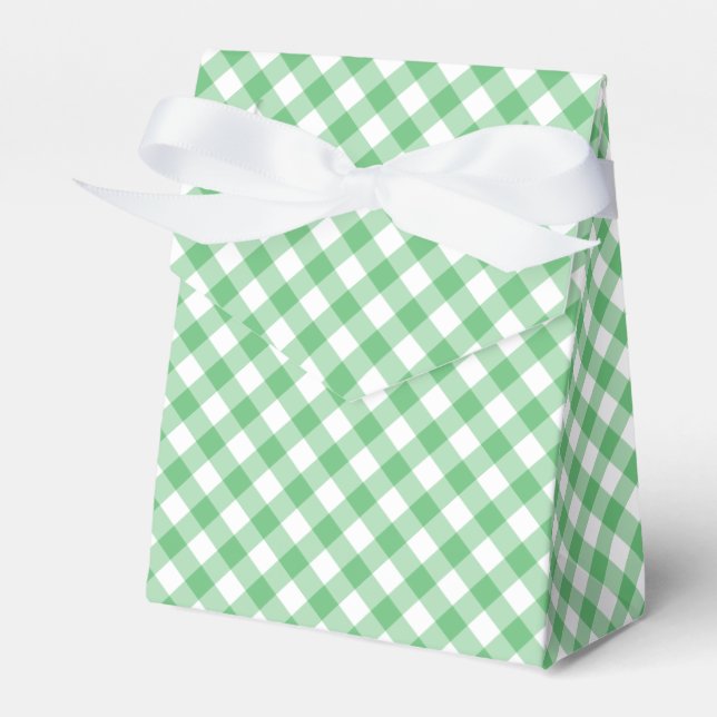 Retro-Gingham Sommergrün Geschenkschachtel (Vorderseite)