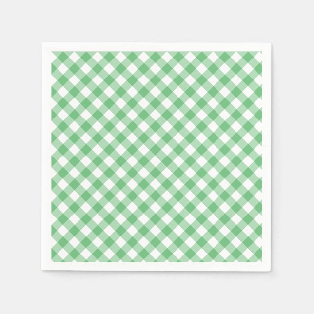 Retro-Gingham Sommergrün Serviette (Vorderseite)
