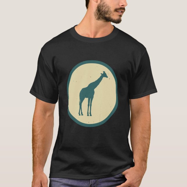 Retro Giraffe Vintages Wildtier T-Shirt (Vorderseite)