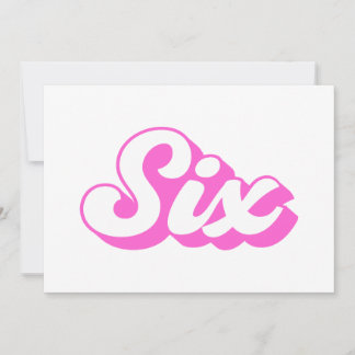 Retro Girl 6. Geburtstag Einladung