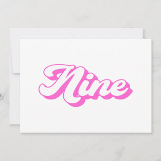 Retro Girl 9. Geburtstag Einladung