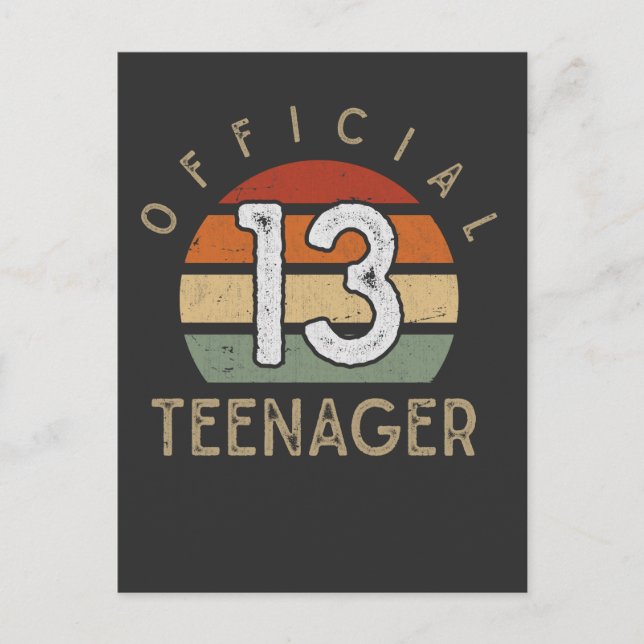 Retro Girl Boy 13. Geburtstag Offizieller Teenager Postkarte (Vorderseite)
