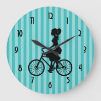 Retro Girl Cyclist Silhouette