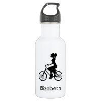 Retro Girl Cyclist Silhouette