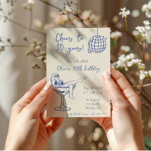 Retro Girl in Marg Geburtstagsparty Einladung