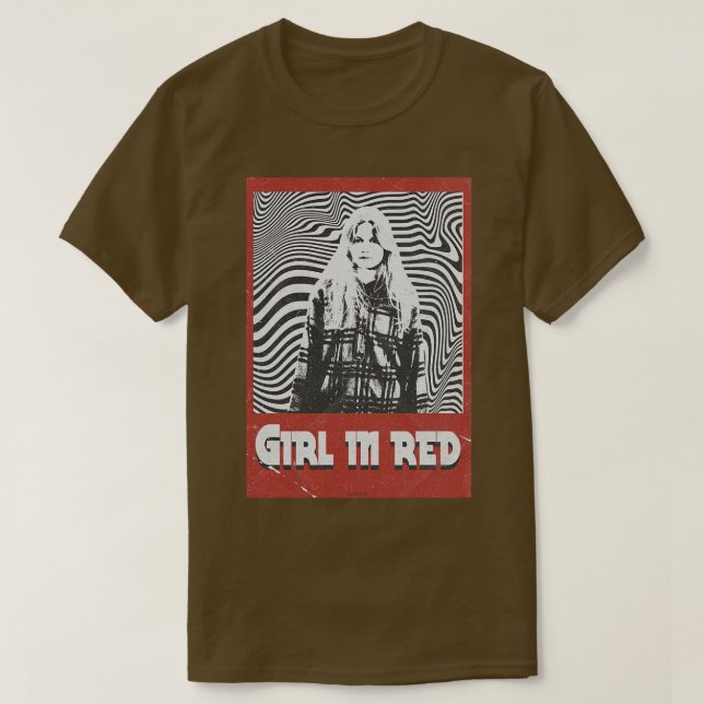 Retro Girl in rot T-Shirt (Design vorne)