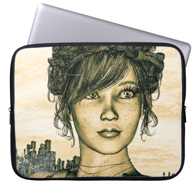 Retro Girl Laptopschutzhülle (Vorderseite)
