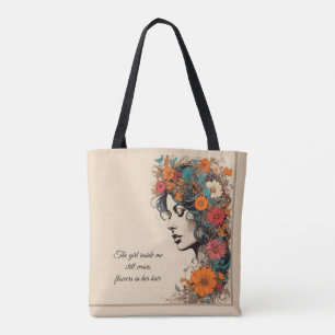 Retro Girl mit Blume im Haar