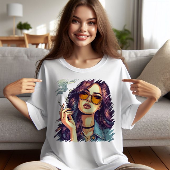 Retro Girl mit Sonnenbrille T-Shirt (Retro Girl in Style)