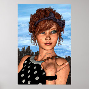 Retro Girl Poster