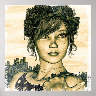Retro Girl Poster