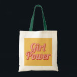 Retro Girl Power Maßgeschneiderter Name Tote Bag Tragetasche<br><div class="desc">Retro Girl Power Maßgeschneiderter Name Tote Bag</div>