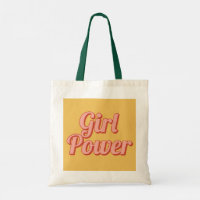 Retro Girl Power Maßgeschneiderter Name Tote Bag