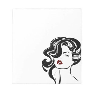 Retro Girl Red Lips Notizblock