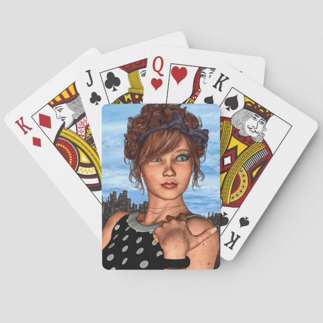 Retro Girl Spielkarten (Rückseite)