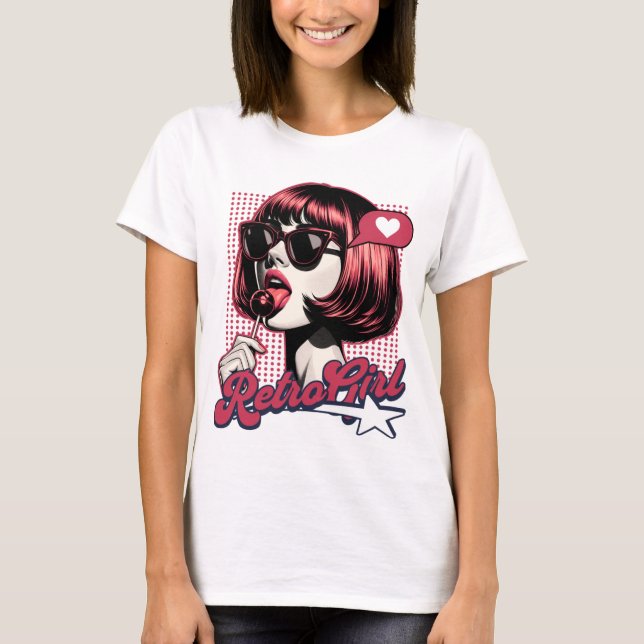 Retro Girl T - Shirt (Vorderseite)