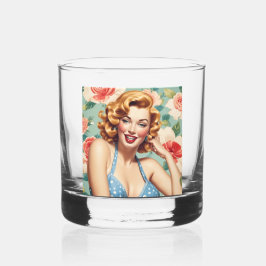 Retro Girl Trinkbehälter Set Whiskyglas