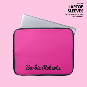 Retro Girl Vintager Hot Pink Script Name Laptopschutzhülle