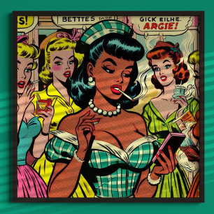 Retro Girls Comic Poster