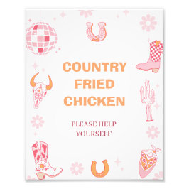 Retro Girls First Rodeo 1. Geburtstag Party Zeiche Fotodruck