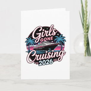 Retro Girls Gone Cruising 2026 Kreuzfahrt-Urlaubsr Karte