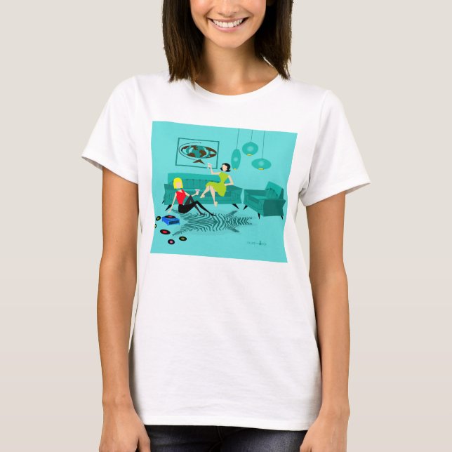 Retro Girls Nacht im T - Shirt (Vorderseite)