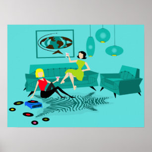 Retro GIrls' Nacht in Poster