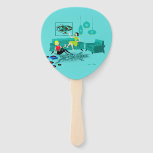 Retro Girl's Night in Set of Fans Fächer