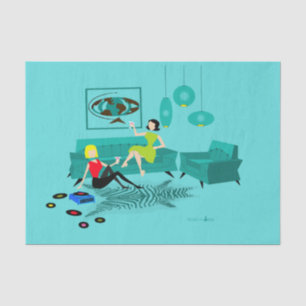 Retro Girl's Night-in-Tissue Seidenpapier