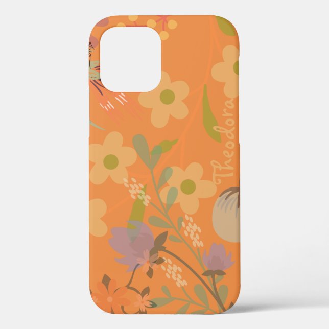 Retro Girly Abstrakt Gold Leaf Farbige Blume Case-Mate iPhone Hülle (Rückseite)