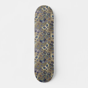 Retro Girly Blue Butterfly Musterskateboard Skateboard
