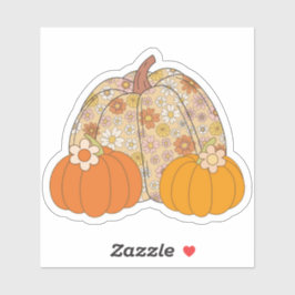 Retro, Girly Pumpkins Sticker