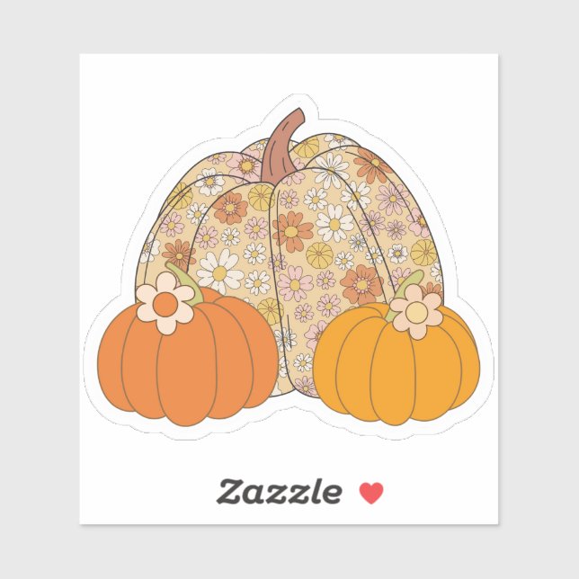 Retro, Girly Pumpkins Sticker (Blatt)