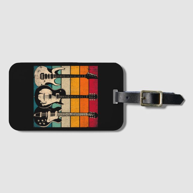 Retro Gitarre  Gepäckanhänger (Vorderseite (Horizontal))