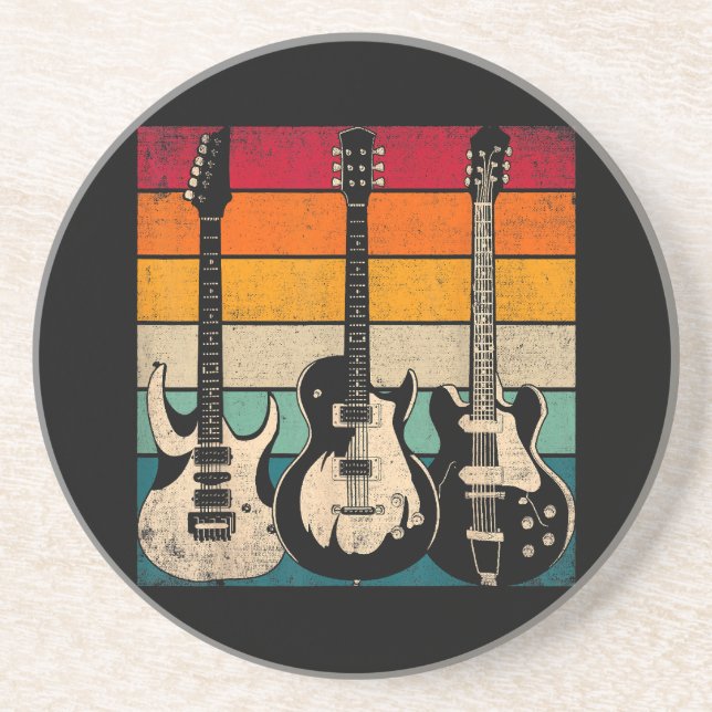 Retro Gitarre  Getränkeuntersetzer (Vorne)