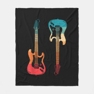 Retro Gitarre Gitarrist E-Bass Gitarre Rock M Fleecedecke